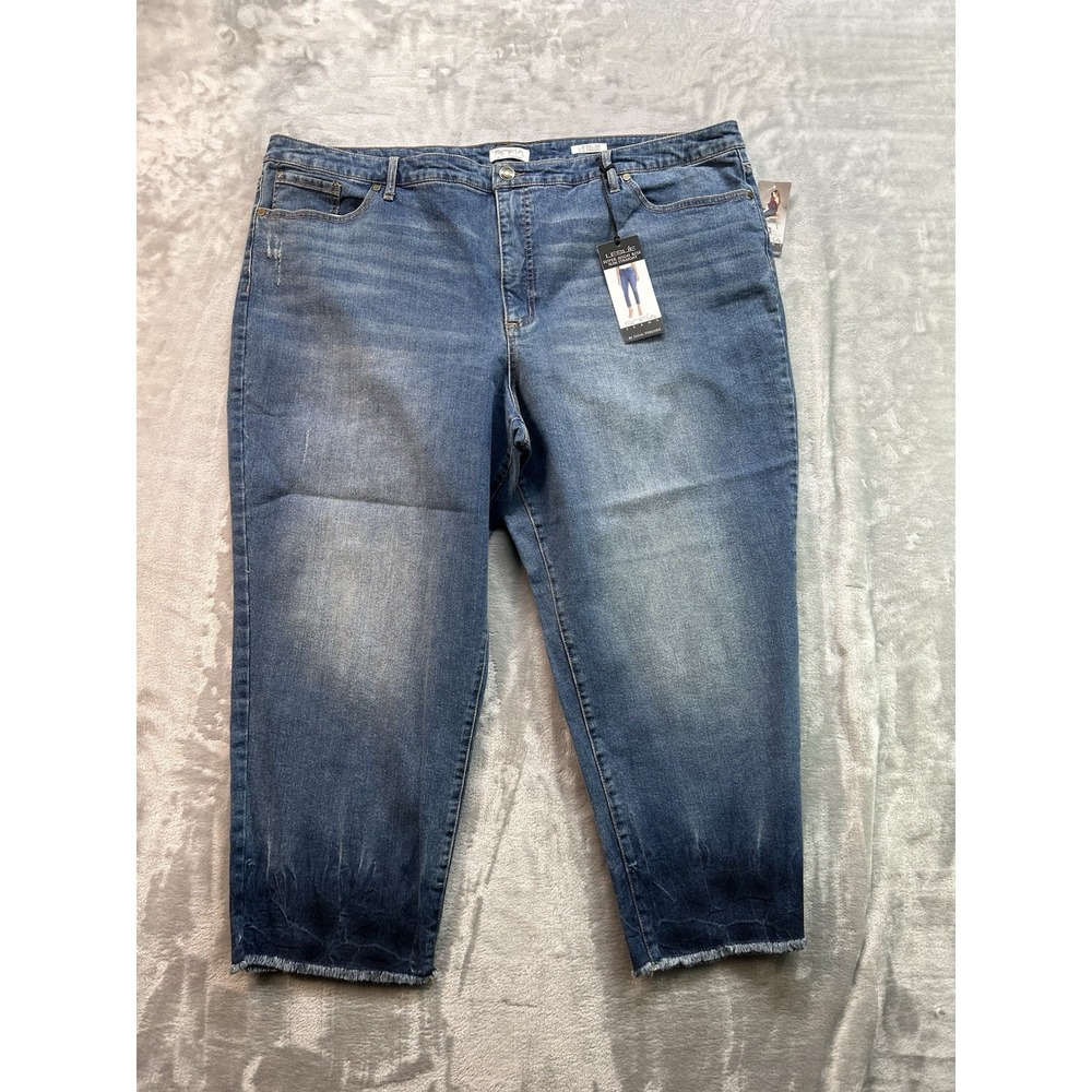 New Sofia‎ Jeans Leslie Super High Rise Slim Straight Womens Plus Sz 24W Blue